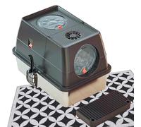 Spindro Stainless Steel Enclosed Cat Litter Box with Lid, Extra Large Front Entry Top Exit Kitty Litter Box, Odor-Proof Metal Litter Pan with Litter Scoop & Litter Mat for Indoor Cats - Black