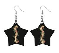 Spine Anatomy Women's Wooden Earring Star Dangle Earrings Pendant Jewelry