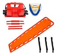 Spine Board Stretcher Backboard with Immobilization Strapping of Water Rescue Stretcher, Neck Brace & Head Bed for EMT, Ambulance & Sports Field Use