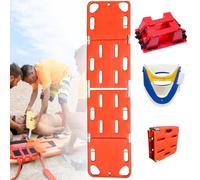 Spine Board Stretcher with Backboard Straps,Water-Floatable Lightweight Rescue Stretcher, Aquatic Spine Board Rescue Kit,Weight Capacity 350lbs/159KG,for First Responders & Emergency Services(4-fold)