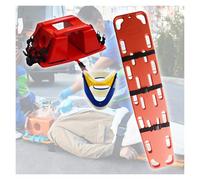 Spine Board with Head Immobilizer And Straps, Lightweight Water Floating Stretcher for Pools/Seaside, Lifeguard Rescue Backboard Easy To Hold & Carry, 350 Lbs Capacity(Orange)