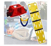 Spine Board with Head Immobilizer And Straps, Lightweight Water Floating Stretcher for Pools/Seaside, Lifeguard Rescue Backboard Easy To Hold & Carry, 350 Lbs Capacity(Yellow)