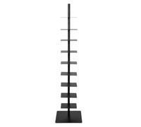 Spine Shelf Tower, Vertical Bookcase Tower - Stylish 9 Tier Metal Bookshelf | Vertical Standing Book Tower for Decoration, Books, Storage, Bookcase