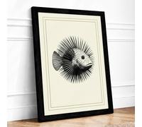Spined Organism Botanical Framed Wall Art Print A3 (42×29.7cm) Black, Wall Decor for Living Room, Bedroom, Office & Home, Ready to Hang, Art Gift