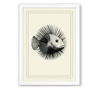 Spined Organism Botanical Framed Wall Art Print A4 (29.7×21cm) White, Wall Decor for Living Room, Bedroom, Office & Home, Ready to Hang, Art Gift