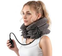 Spinegear Inflatable Cervical Neck Traction Device - 3 Layer Adjustable Neck Stretcher Air Pillow Brace for Spine alignment & Shoulder neck Pain Relief, Muscle Strain Support - One Size Fits All