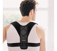 Spinegear Posture Corrector for Men And Women - Adjustable back brace upper back support strap - Clavicle straightener providing Support for neck slouching and back Pain Relief (Black, XL)