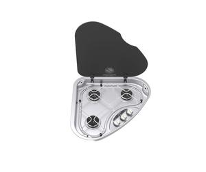 SPINFLO BASIC LINE TRIANGULAR LEFT HAND CARAVAN MOTORHOME CAMPER 3 BURNER HOB