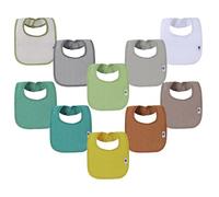 SPINFOX 10 Pack Unisex Waterproof Cotton Terry Bibs for Baby, Solid Blank Baby Bibs for Infants, Newborn Bibs for Baby Girls and Boys - Neutral