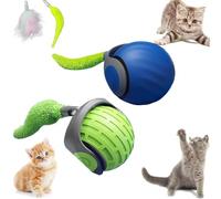 Spinkit Celery Pets Cat & Dog Toy Ball, Electric Self-Rolling, 360° Smart Interactive Pet Toy Ball (B-Blue+Green-2pcs)