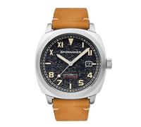 Spinnaker Hull California Men's Automatic 3 Hands Watch with Black Dial and Brown Genuine Leather Strap - SP-5071-01