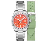 Spinnaker Men's 39mm Croft 39 GMT Automatic Flame Red Watch with Solid Stainless Steel Bracelet SP-5157-33