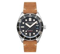 Spinnaker Mens 40mm Croft Mid Size Automatic Anchor Black Watch with Genuine Leather Srap SP-5100-01