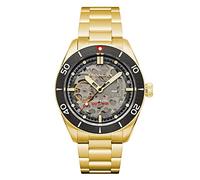 Spinnaker Mens 40mm Croft Mid Size Automatic Limited Edition Medallion Black Watch with Skeleton Dial and Stainless Steel Bracelet SP-5095-44