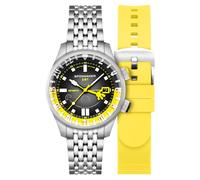 Spinnaker Men's 42mm Bradner GMT Automatic Spongebob Squarepants Bubbly Grins Limited Edition Spongebob Yellow Watch with Solid Stainless Steel Bracelet SP-5162-11