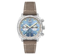 Spinnaker Men's 42mm Hull Chronograph Sky Blue Watch with Leather Strap SP-5068-04