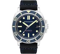 Spinnaker Mens 42mm Hull Diver Automatic Arctic Blue 3 Hands Watch with Genuine Leather Strap SP-5088-02
