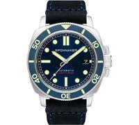 Spinnaker Hull Diver Men's Automatic 3 Hands Watch with Dark Blue Dial and Dark Blue Genuine Leather Strap - SP-5088-02