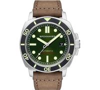 Spinnaker Hull Diver Men's Automatic 3 Hands Watch with Dark Green Dial and Dark Brown Genuine Leather Strap - SP-5088-03