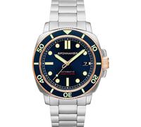 Spinnaker Mens 42mm Hull Diver Automatic Patriot Blue 3 Hands Watch with Stainless Steel Bracelet SP-5088-55