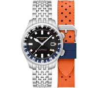 Spinnaker Men's 42mm Bradner GMT Automatic Night Shadow Watch with Solid Stainless Steel Bracelet SP-5121-66