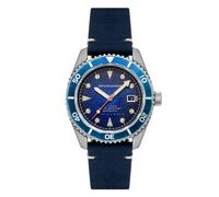 Spinnaker Wreck Men's Oxidized Blue Japanese Automatic 44mm Watch with Leather Strap SP-5089-02