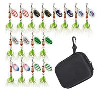 Spinner Bait Set- 5Pcs/10Pcs16Pcs Multi Colored Fishing Spinners Lures Spoon Baits Fishing Lure Crankbaits Set for Trout Pike Bass Salmon with Box (Pattern E 16Pcs)