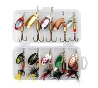 Spinner Bait Set- 5Pcs/10Pcs16Pcs Multi Colored Fishing Spinners Lures Spoon Baits Fishing Lure Crankbaits Set for Trout Pike Bass Salmon with Box