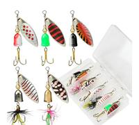 Spinner Bait Set- 5Pcs/10Pcs16Pcs Multi Colored Fishing Spinners Lures Spoon Baits Fishing Lure Crankbaits Set for Trout Pike Bass Salmon with Box (Pattern D 5Pcs)