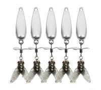 Spinner Bait Set 5PCS For Fly Fishing Using Carbon Steel Body And PP Components For Structural Integrity(Silver)