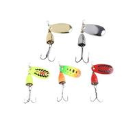 Spinner Fishing Lure Kit 5pcs/box with Brass Bell and Nickel-Plated Hook for Bass Trout Crappie, 6.5cm 8g Metal Spinners for Freshwater Predators, Fast-Sinking Vibration Lures for Outdoor Angling