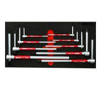 Spinner Hex T-Handle Set 3 Way 9 PCE H2,H2.5,H3,H4,H5,H6,H7,H8,H10 BOXO BX699-R