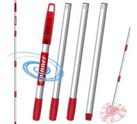 Spinner Mop Handle Replacement for Vileda Turbo Spin Mop Heads, Adjustable | Stainless Steel Stick 30-58",360° Rotating Grip, Less Hand Friction, +30% Efficiency, Fits for H2pro Spin/Flat, No Bending