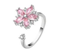 Spinner Ring | Adjustable Flower Design Fidget Rings Spinners | Sensory Toys Meditation Aid Stress Reduction For Women Workplace Airplane Ring Ringes For Women Spinner Rings