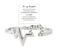 Spinner Ring - occean Wave Thumb Band, Daughter Open Jewelry | Sea Wave Rings Nature Jewelry Presents for Teen Girls Women Mothers Christmas Celebration Valentines Graduation