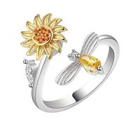 Spinner Ring - Rotating Bead Worry Band, Adjustable Sensory Finger Accessory with Polished Finish Gentle Rolling Design, Focus Support Function, Ideal for Daily Wear Events Commute Quiet Moments