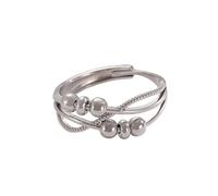 Spinner Rings for Anxieties Relief Rotating Bead Copper Rings, Adjustable Open Design Fashion Jewelry Figit