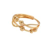 Spinner Rings for Anxieties Relief Rotating Bead Copper Rings, Adjustable Open Design Fashion Jewelry Women ' s