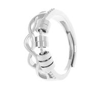 Spinner Rings for Anxieties Relief Rotating Bead Copper Rings, Adjustable Open Design Fashion Jewelry Figit