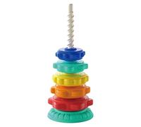 Spinner Stacker Toy - Soft Grip Discs, Early Brain Growth Puzzle, Hand Eye Coordination Trainer | Problem Solving Plaything for Preschool Homeschool Daycare Car Seat Airplane Busy Bag