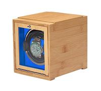 Spinner winding box Watch Winders - Bamboo Watch Shaker Single Watch Winder Mechanical Watch Automatic Winding Box Dual-power Household Watch Storage Case with Door Available Battery Quiet and well op