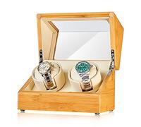 Spinner winding box Watch Winders - Bamboo Watch Winder Automatic Watch Shaker Mechanical Watch Rotating Placer Watch Storage Box with Access Control Turn Watch Device Home Quiet and well operated (Ba