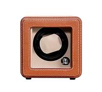Spinner winding box Watch Winders - Brown Leather Watch Storage Box Single Watch Shaker Mechanical Watch Automatic Winding Case 5-gears Rotating Watch Device Dust-proof Watch Organizer Quiet and well