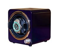 Spinner winding box Watch Winders - Mini Single Mechanical Watch Winder Household Automatic Watch Shaker Quiet Turn Watch Device Color Piano Paint Watch Storage Box Quiet and well operated (Purple Rou