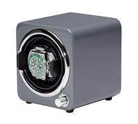 Spinner winding box Watch Winders - Mini Single Mechanical Watch Winder Household Automatic Watch Shaker Quiet Turn Watch Device Color Piano Paint Watch Storage Box Quiet and well operated (Gray Round