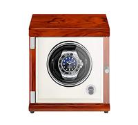 Spinner winding box Watch Winders - Rechargeable Single Watch Shaker Mechanical Watch Winder Vertical Automatic Watch Winding Box with Light-sensitive Led Light Quiet and well operated (Rosewood Grain