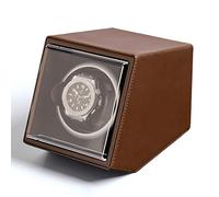 Spinner winding box Watch Winders - Single Watch Shaker Automatic Mechanical Watches Winding Device Watch Storage Display Box Watch Winder 5-gear Adjustment Household Quiet and well operated (Brown Pu