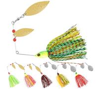 Spinnerbait Fishing Lures Kit, Spinner Bait Bass Fishing Lure Hard Metal Buzz Bait Jig Swimbiat for Trout Salmon Pike Bass Saltwater Freshwater Fishing