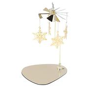 Spinning Candle Holder, Carousel Candle Spinner with Tray Rotating Stainless Steel Tea Light Aromatherapy Wind Chime Candle Holder for Home Decoration (Snowflake)