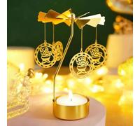 Spinning Candle Holder, Rotating Carousel Tealight Candle Holder, Unique Birthday Gift For Women, Mom, Sister, Christmas, Valentine'S Day, Party Decor, Gift (Santa Claus)